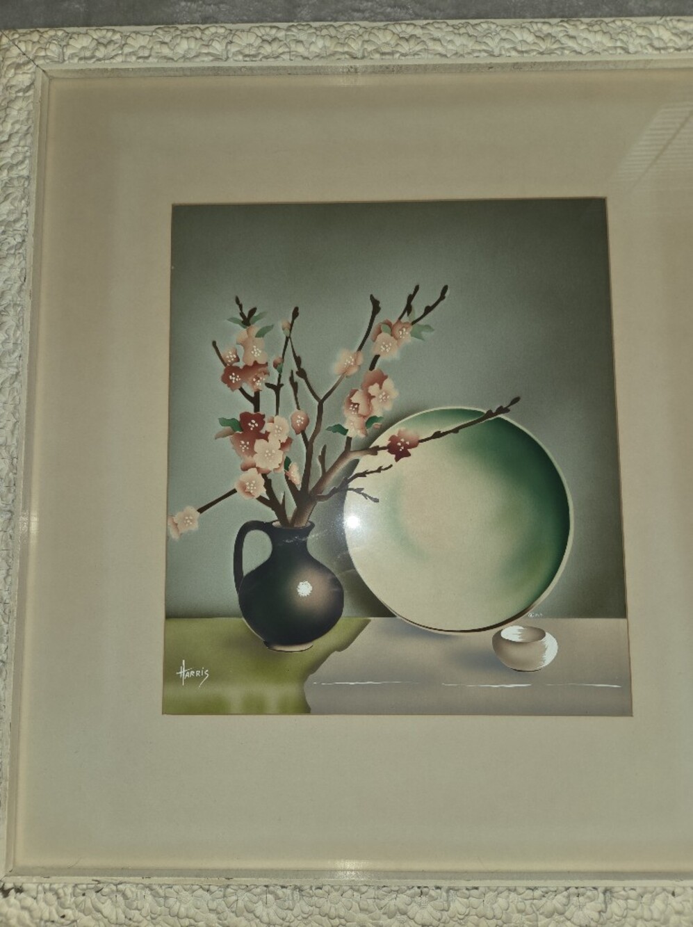 Benjamin Jorj Harris Still Life With Cherry Blossoms Painting Circa 1949